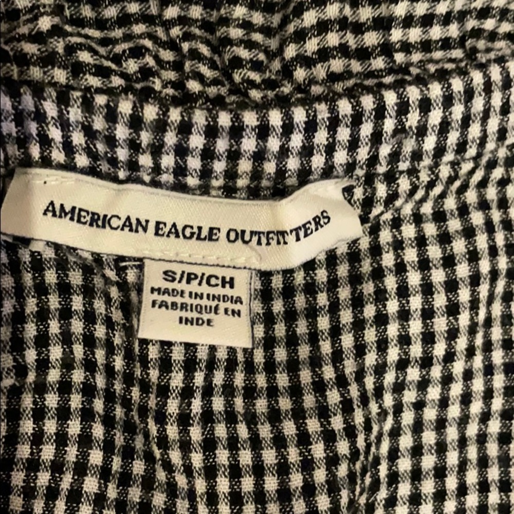 American Eagle Off Shoulder Gingham Romper - Picture 4 of 7